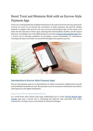 boost trust and minimize risk with an escrow