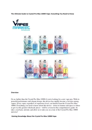 the ultimate guide to crystal pro max 10000 vape