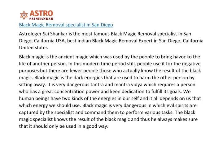 black magic removal specialist in san diego