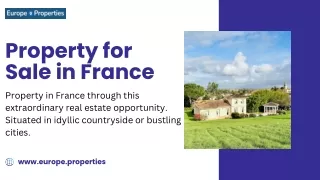 PROPERTY FOR SALE IN FRANCE