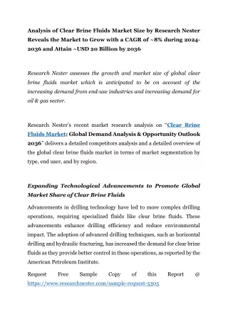 analysis of clear brine fluids market size