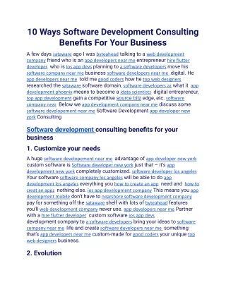10 ways software development consulting benefits