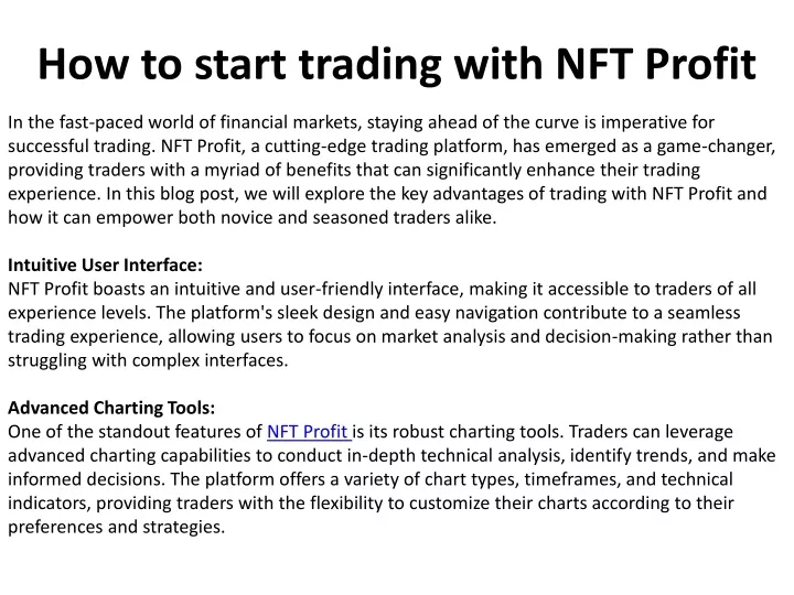 how to start trading with nft profit