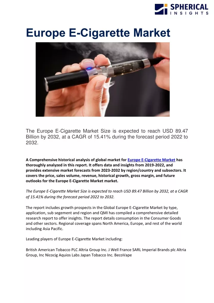 europe e cigarette market