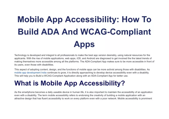 mobile app accessibility how to build