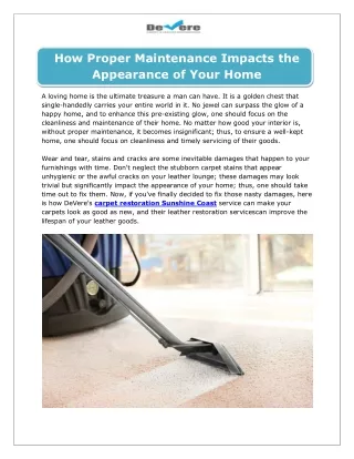How Proper Maintenance Impacts the Appearance of Your Home