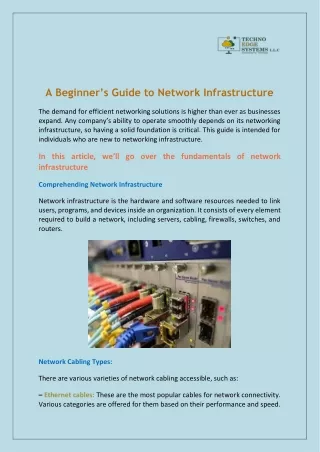 a beginner s guide to network infrastructure