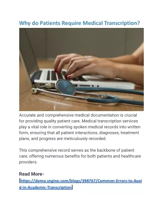 Role of Medical Transcription for Patients