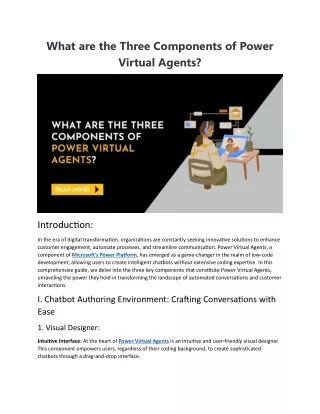 What are the Three Components of Power Virtual Agents