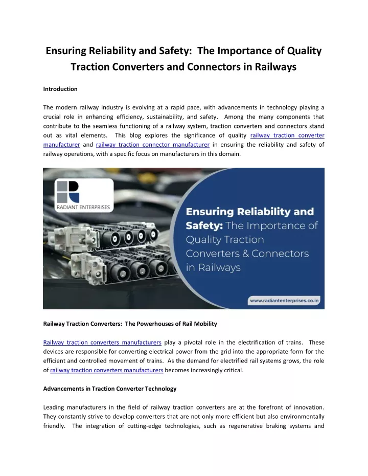 ensuring reliability and safety the importance