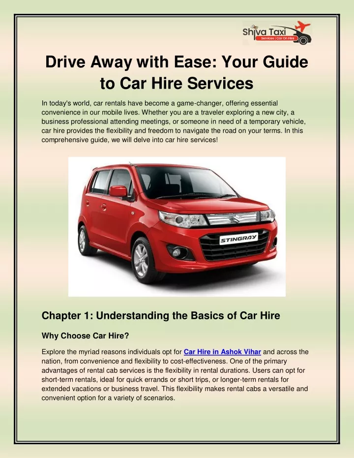 drive away with ease your guide to car hire