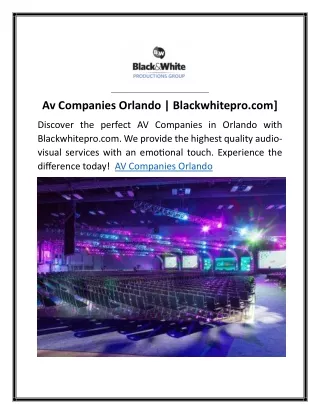 Av Companies Orlando | Blackwhitepro.com
