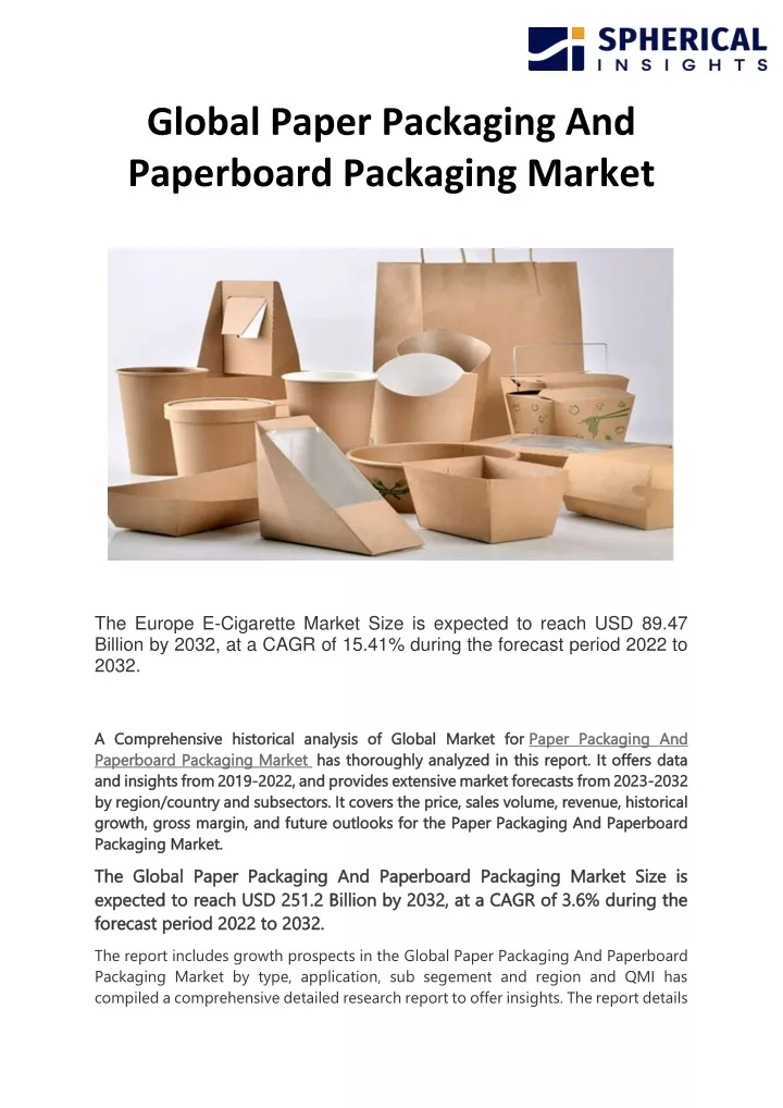 global paper packaging and paperboard packaging