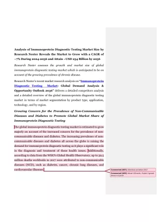 analysis of immunoprotein diagnostic testing