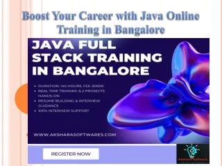 Boost Your Career with Java Online Training in Bangalore