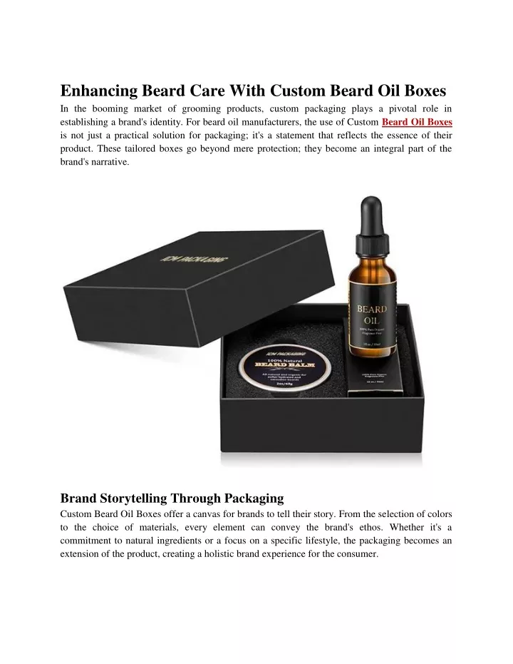 enhancing beard care with custom beard oil boxes