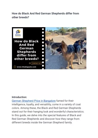 How do Black And Red German Shepherds differ from other breeds_