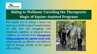 Harnessing Hope Seaton Hackney's Inclusive Approach to Therapeutic Riding