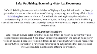 Safar Publishing Examining Historical Documents