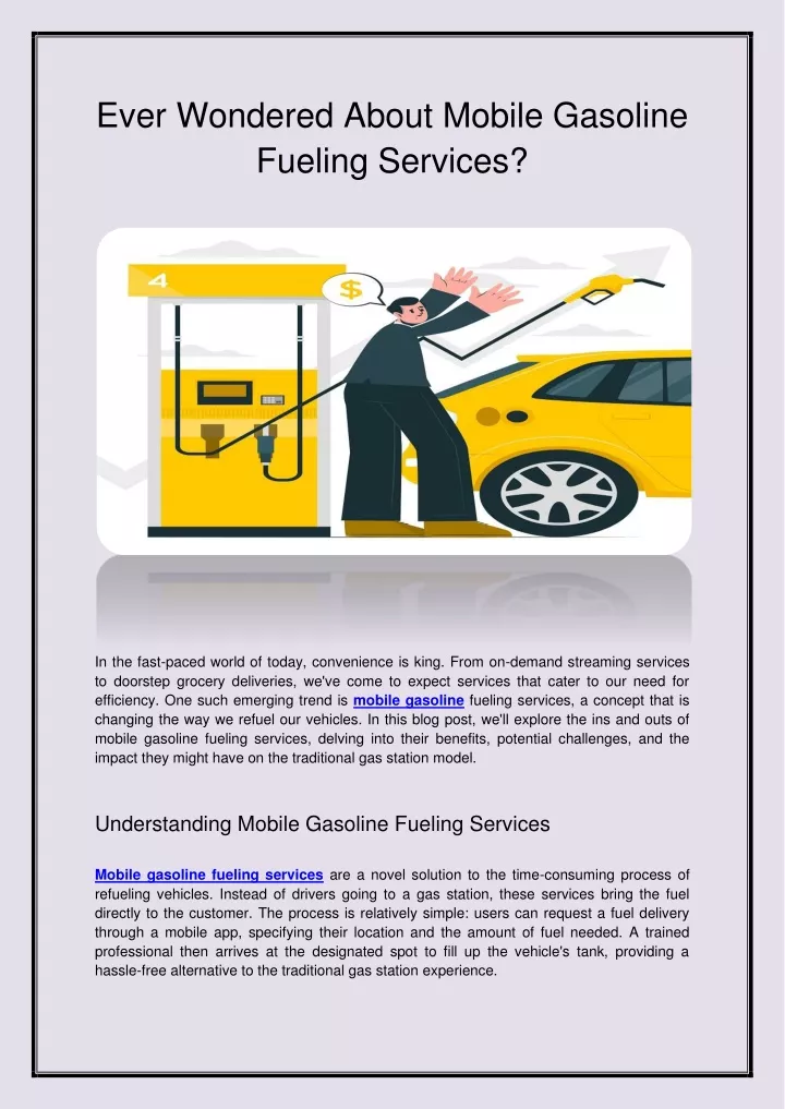 ever wondered about mobile gasoline fueling