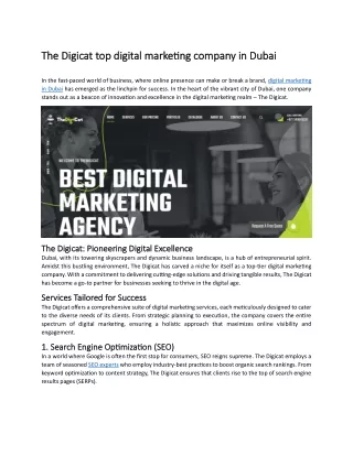 The Digicat top digital marketing company in Dubai