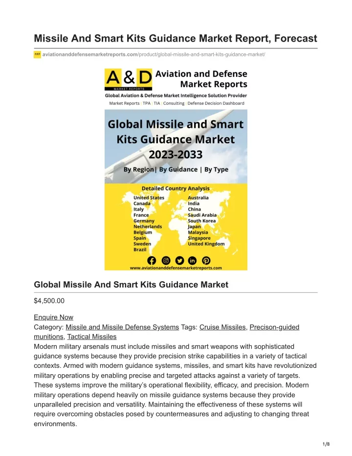missile and smart kits guidance market report