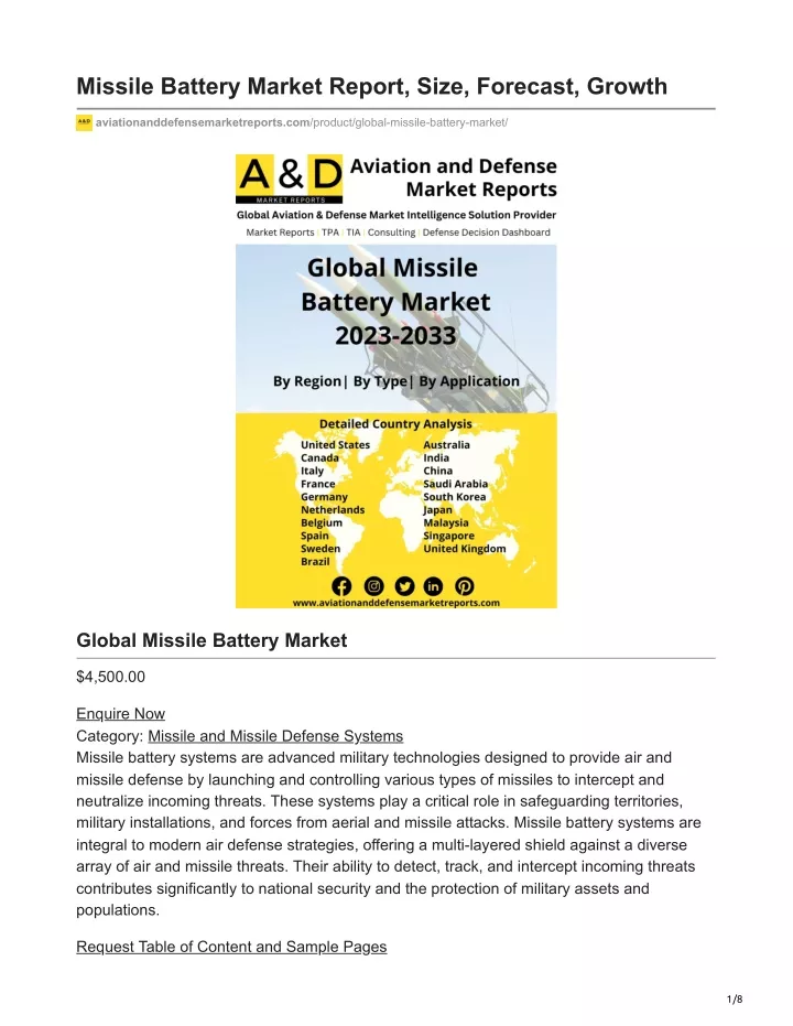missile battery market report size forecast growth