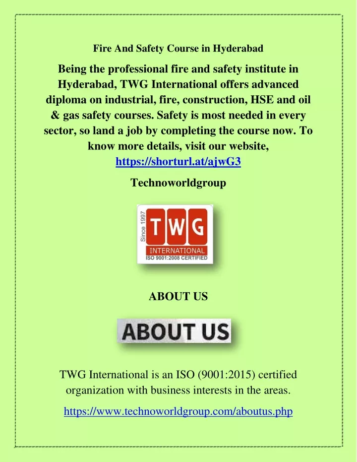 fire and safety course in hyderabad