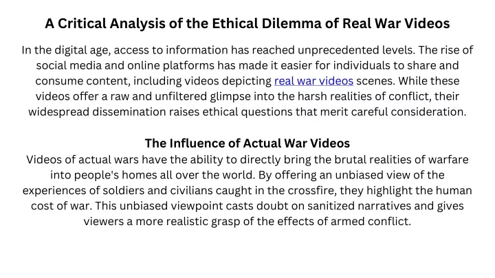 a critical analysis of the ethical dilemma