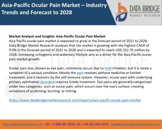 Asia-Pacific Ocular Pain Market – Industry Trends and Forecast to 2028