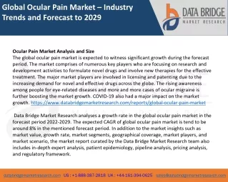 Global Ocular Pain Market – Industry Trends and Forecast to 2029