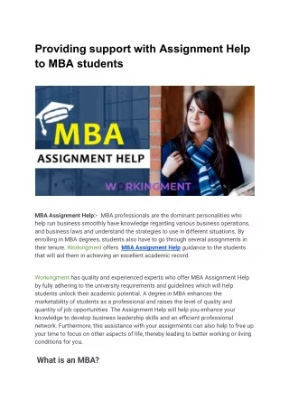 providing support with assignment help