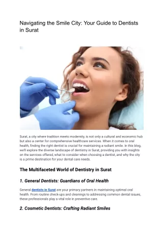 Navigating the Smile City_ Your Guide to Dentists in Surat
