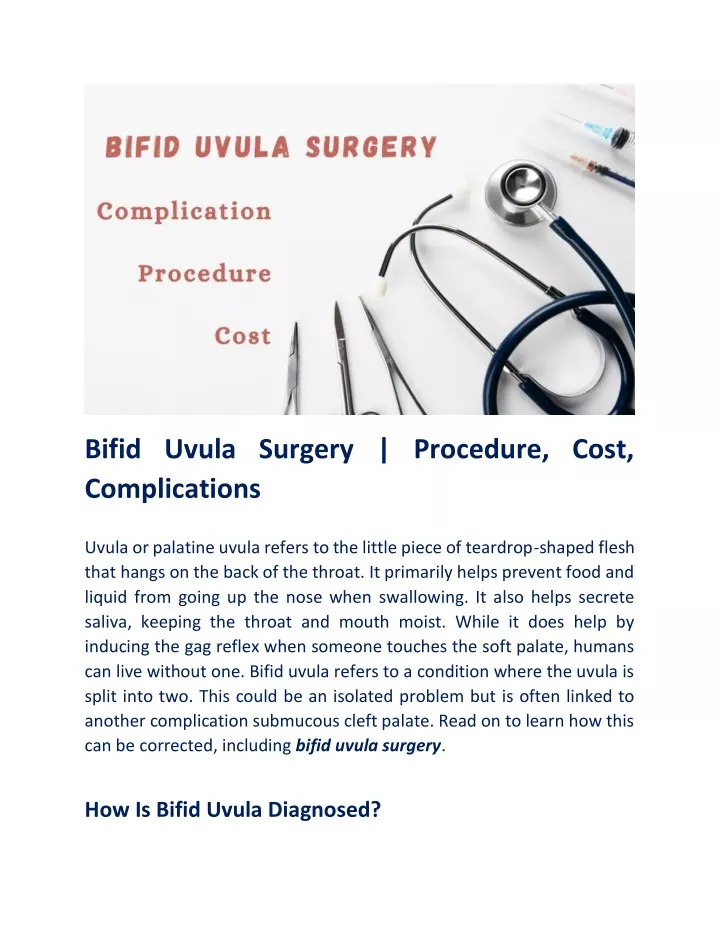 bifid uvula surgery procedure cost complications