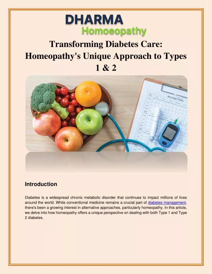 transforming diabetes care homeopathy s unique