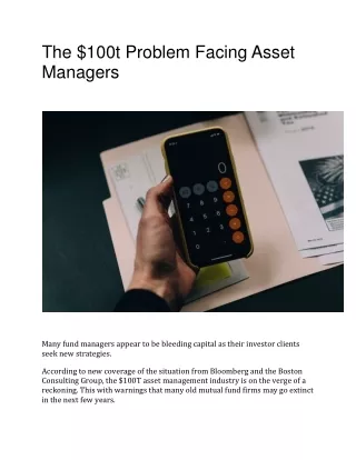 The 100t Problem Facing Asset Managers