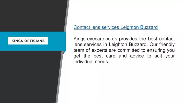 contact lens services leighton buzzard kings