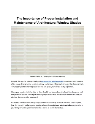 the importance of proper installation