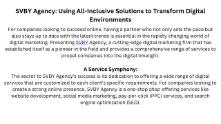 svby agency using all inclusive solutions