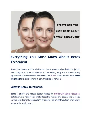 everything you must know about botox treatment