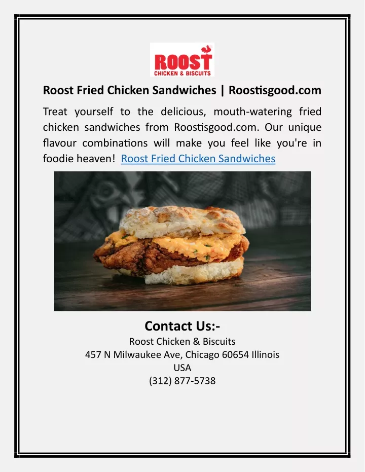 roost fried chicken sandwiches roostisgood com