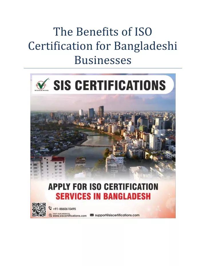 the benefits of iso certification for bangladeshi
