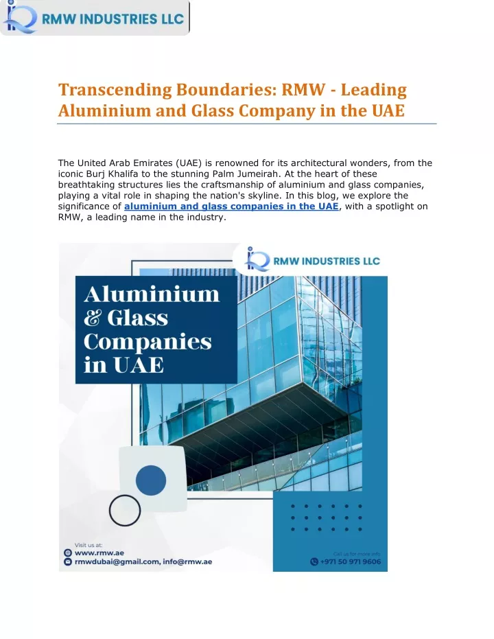 transcending boundaries rmw leading aluminium