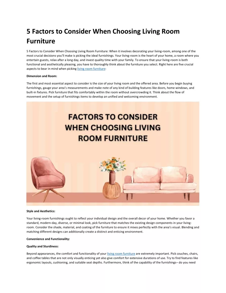 5 factors to consider when choosing living room
