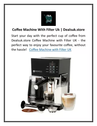 Coffee Machine With Filter Uk | Dealsuk.store