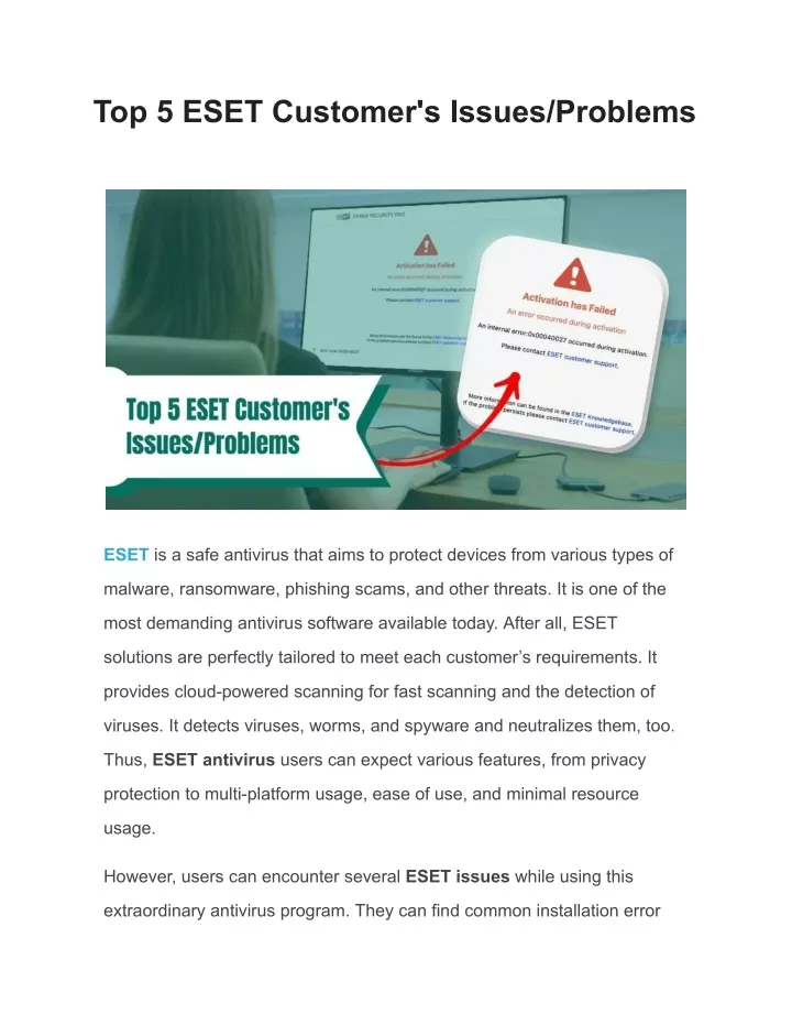 top 5 eset customer s issues problems