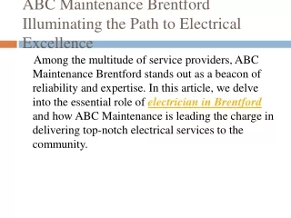 Electrician in Brentford