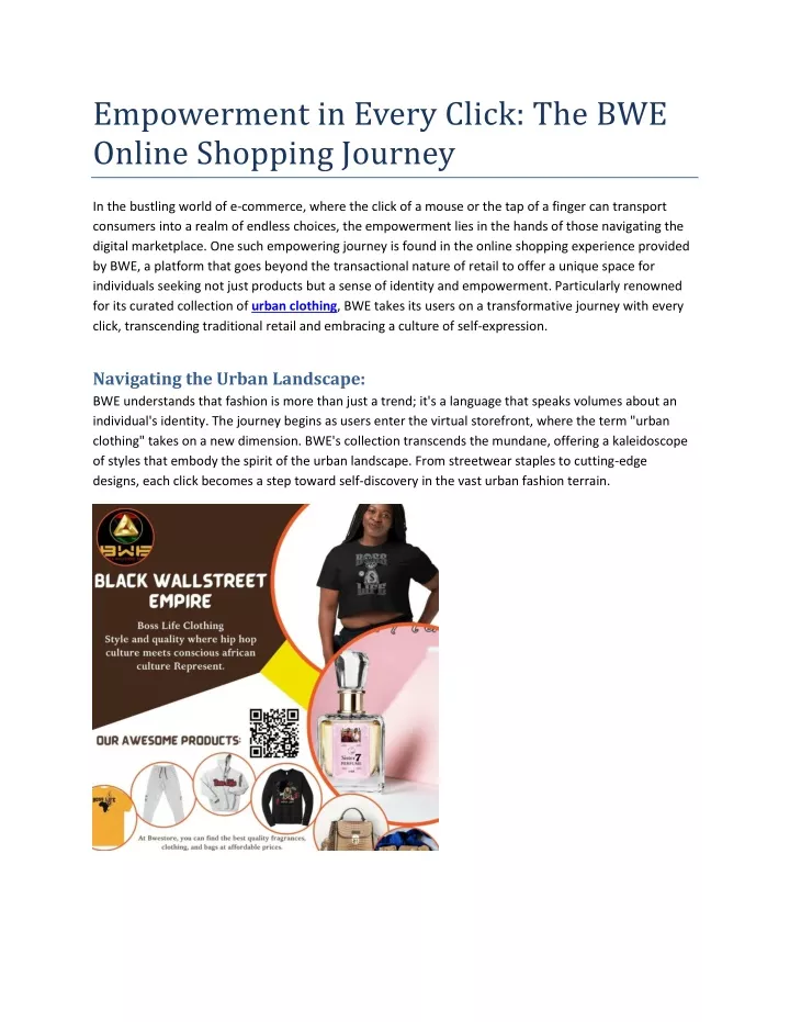 empowerment in every click the bwe online