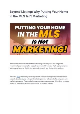 beyond listings why putting your home