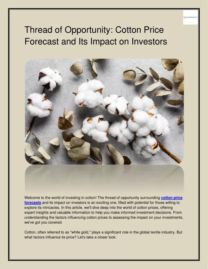 thread of opportunity cotton price forecast